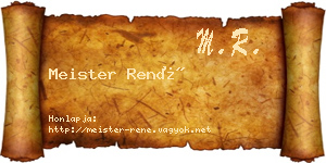 Meister René névjegykártya